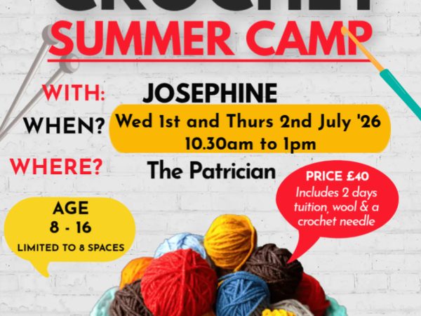 crochet knitting event - Made with PosterMyWall